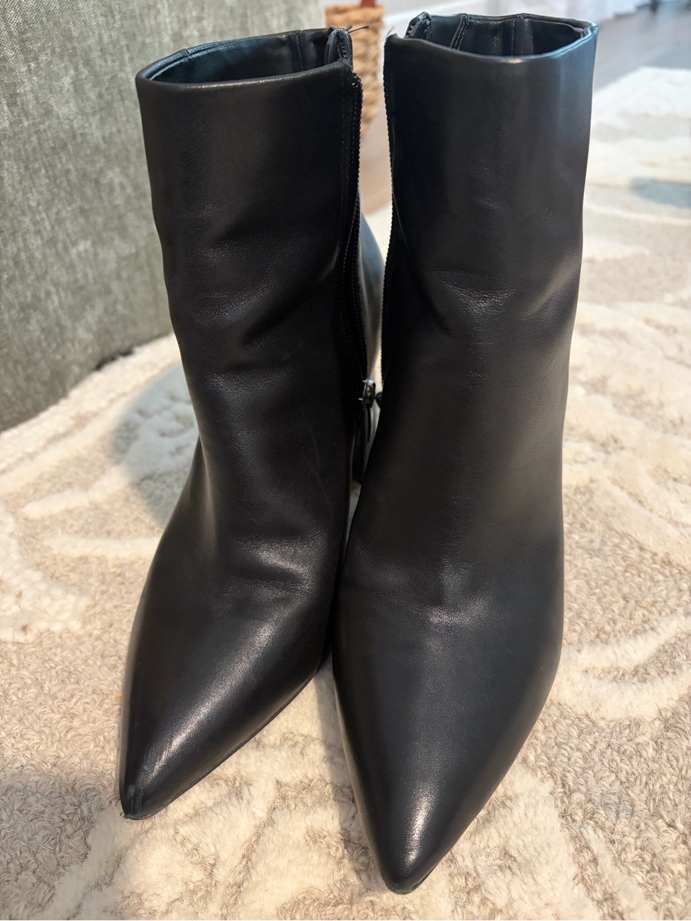 Marc Fisher Black Pointed Toe Ankle Boots